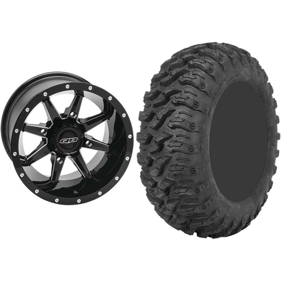 Set of 2 Mounted Wheel and Tire Kit Wheel: 14x7 4+3 4/156 Tire: 27x9-14 8 Ply