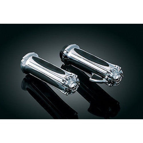 Kuryakyn Chrome Zombie Hand Grips Throttle Boss By Cable Pair Set Harley 82-2018
