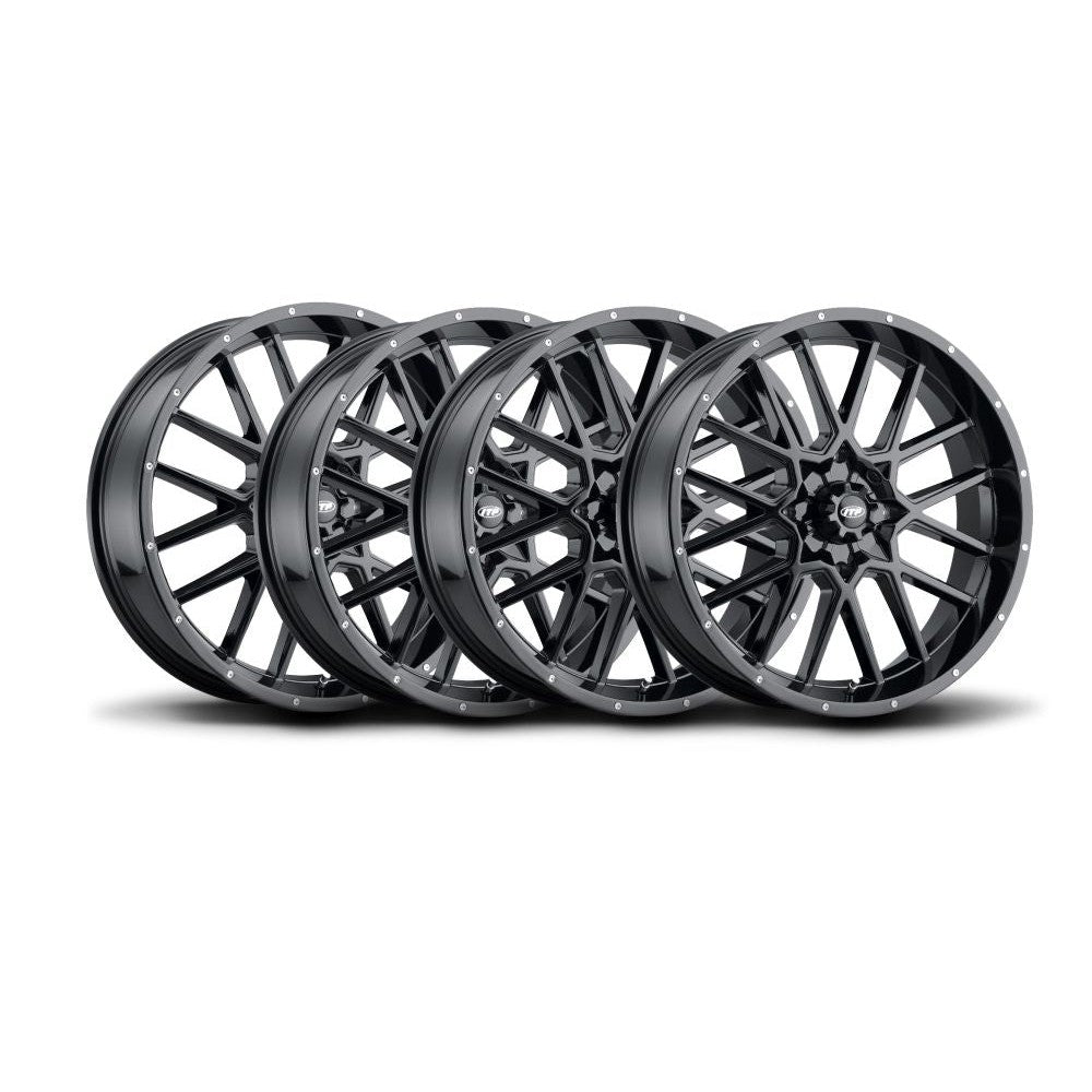 ITP Set of Four Storm Series Hurricane Wheels Matte Black 20x6.5 4/156 4+2.5