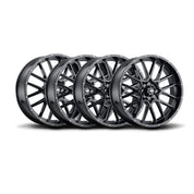 ITP Set of Four Storm Series Hurricane Wheels Matte Black 20x6.5 4/156 4+2.5