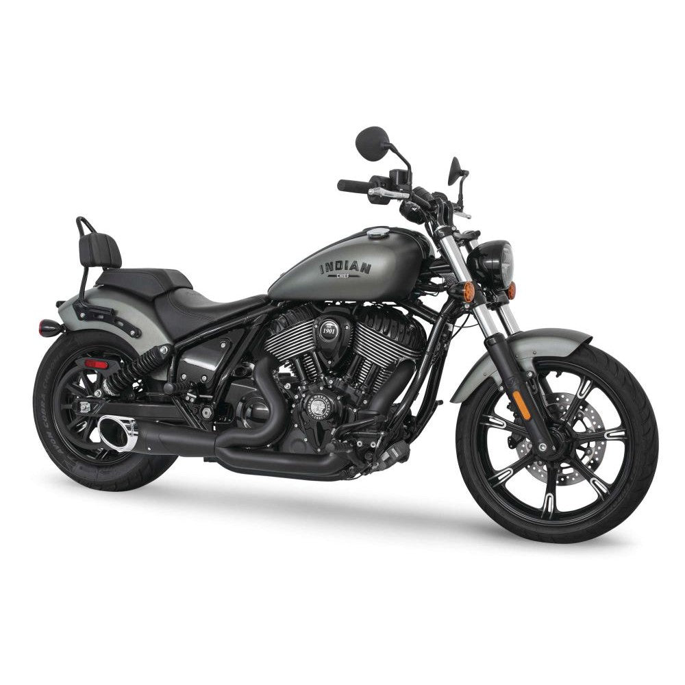Freedom Performance Turnout 2-into-1 Exhaust Slash Cut Black With Chrome Tip For BMW R18 2021