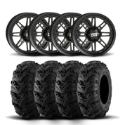 ITP SS216 12" Matte Black Wheels And Mud Lite II Tires [23x8-12]