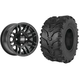 Set of 2 Mounted Wheel and Tire Kit Wheel: 12x7 5+2 4/110 Tire: 25x8-12 6 Ply