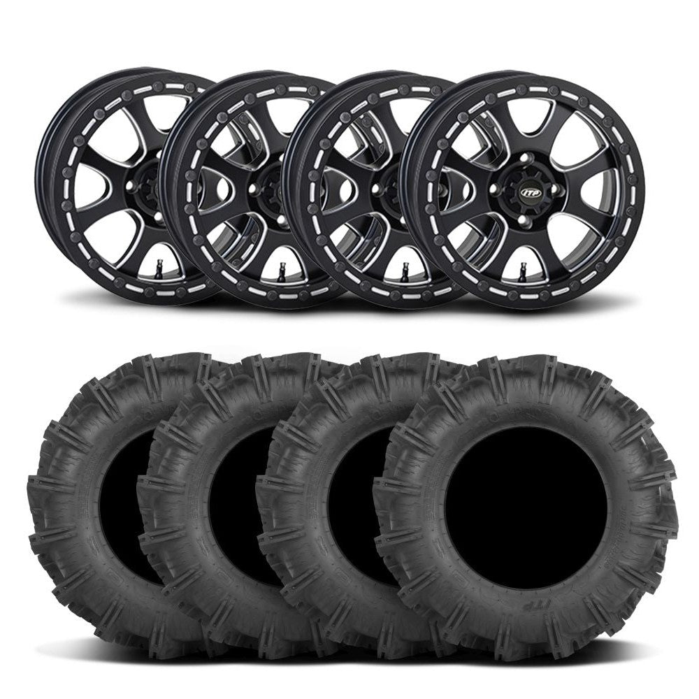 ITP Tsunami 15" Matte Black Wheels And Cryptid Tires [32x10-15]