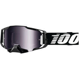 100% Armega Goggles Black with Silver Mirror Lens - 50710-001-02