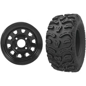 Set of 2 Mounted Wheel and Tire Kit Wheel: 12x7 4+3 4/156 Tire: 25x8-12 8 Ply