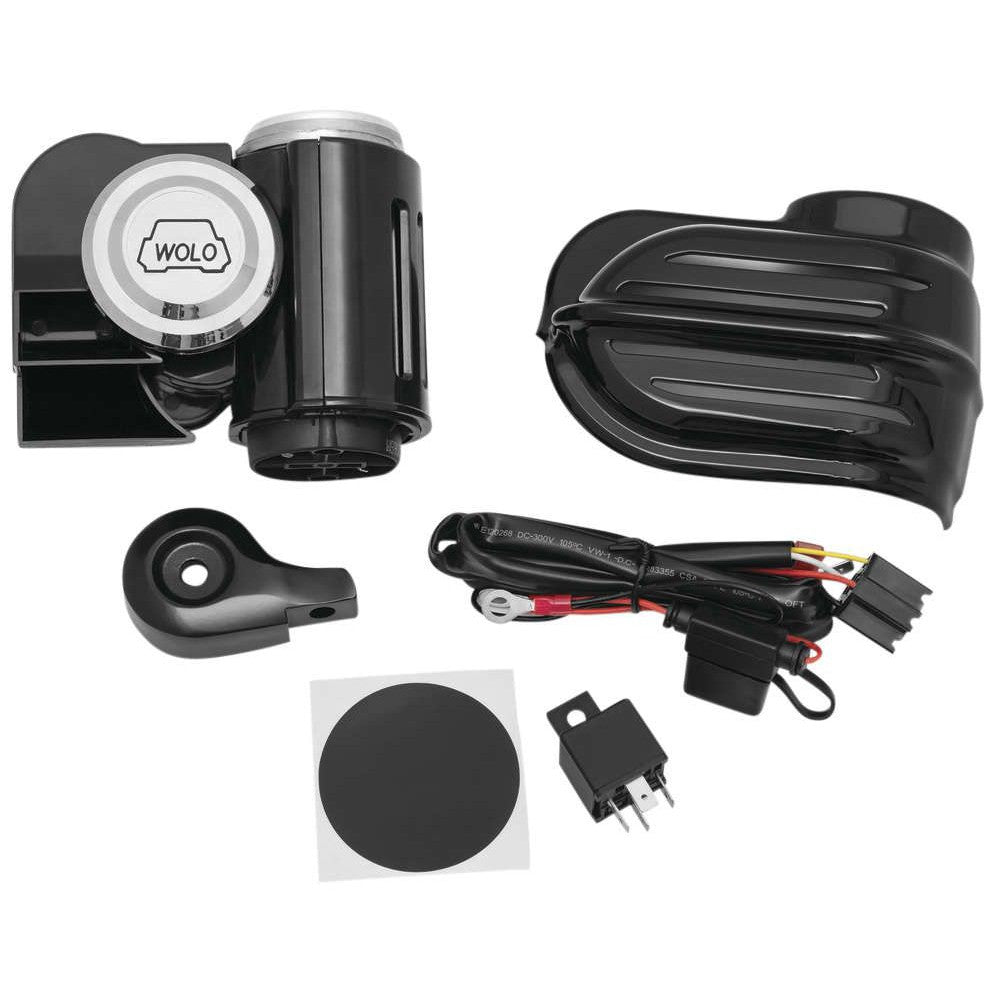 Kuryakyn Super Deluxe Wolo Bad Boy Black Horn Kit 7463