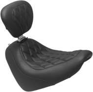 Mustang Wide Tripper Solo Seat Diamond Stitch With Backrest Black 83016