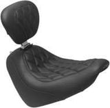 Asiento individual Mustang Wide Tripper con costuras de diamante y respaldo, color negro 83016