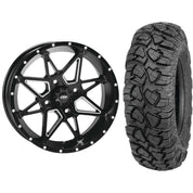 Set of 2 Mounted Wheel and Tire Kit Wheel: 14x7 5+2 4/110 Tire: 28x10-14 8 Ply