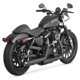 Silenciador Vance & Hines Twin Slash de 3 pulgadas, escape deslizante, negro, con Fuelpak FP3