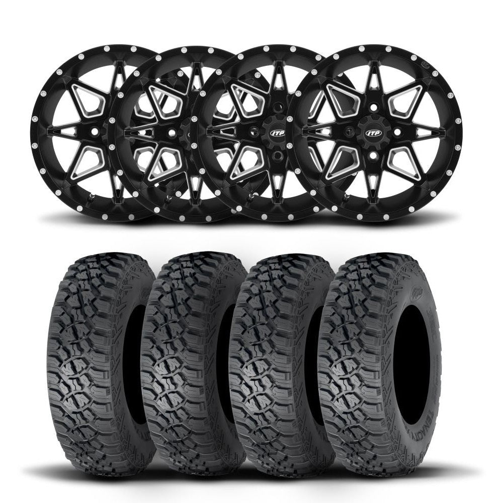 ITP Tornado 15" Matte Black Wheels And Tenacity Tires [32x10R-15]