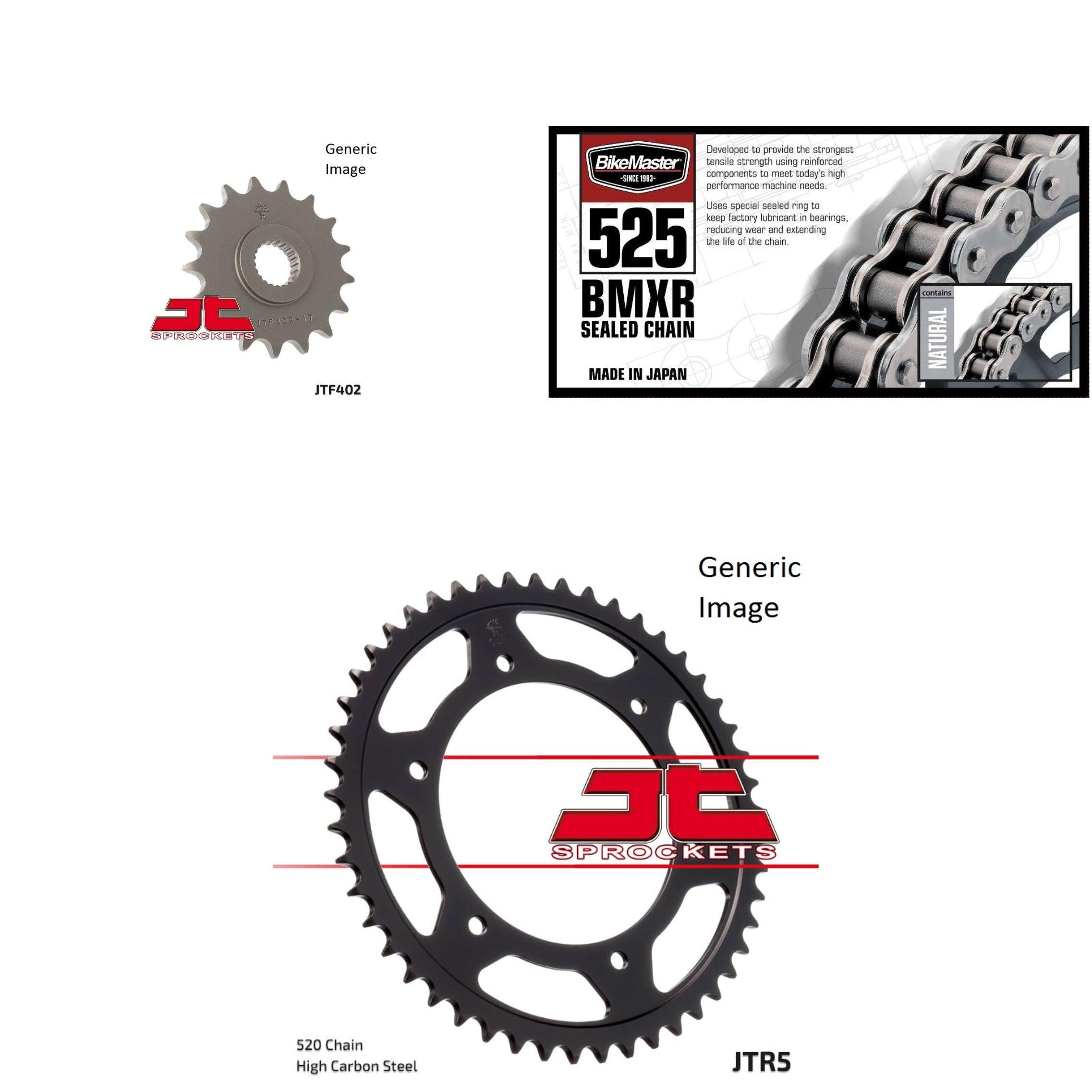 525 BMXR Chain Natural, Front & Rear Sprocket Kit for BMW G650 GS 2011-2015