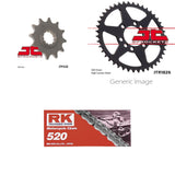Kit de cadena 520 RK-M, piñón delantero y trasero para SUZUKI LT250R QuadRacer 1992-1993