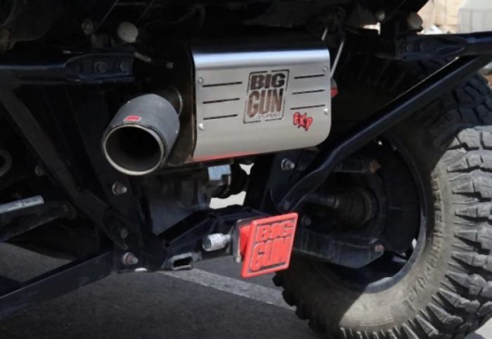 Big Gun ECO Brushed Aluminum Slip-On Exhaust With Black End Tip For Suzuki Quadsport Z400 KFX400