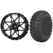 Set of 2 Mounted Wheel and Tire Kit Wheel: 14x7 4+3 4/156 Tire: 27x11-14 8 Ply