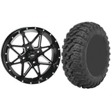 Set of 2 Mounted Wheel and Tire Kit Wheel: 14x7 4+3 4/156 Tire: 27x11-14 8 Ply