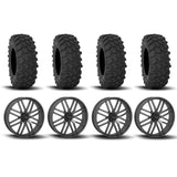 Llantas System 3 ST-3 con beadlock simulado en gris metalizado de 24" y neumáticos XTR370 [40x10R-24]