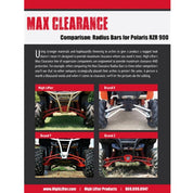 High Lifter Upper Orange Radius Bar Kit For Polaris Models PSRA-RZR9-1-O