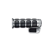 Kuryakyn Chrome Rubber Soft ISO TBW Grips Contoured Throttle Boss Harley Touring