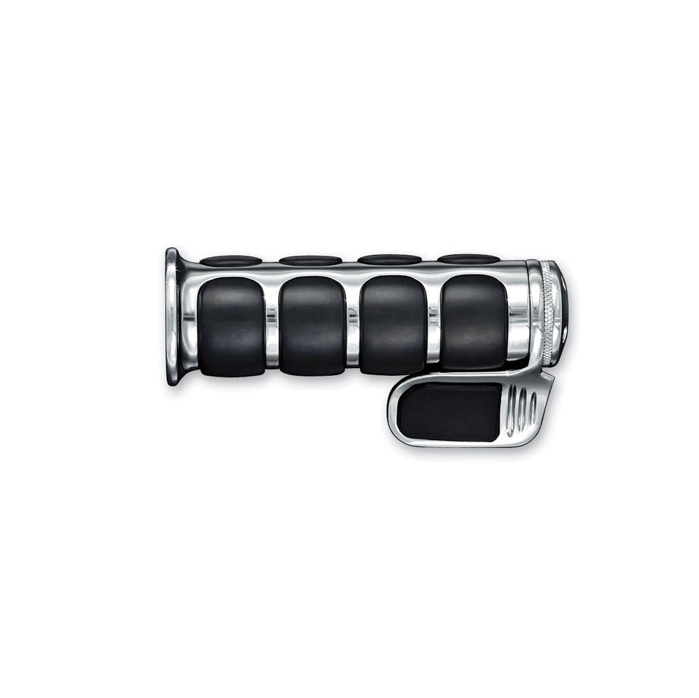 Kuryakyn Chrome Rubber Soft ISO TBW Grips Contoured Throttle Boss Harley Touring
