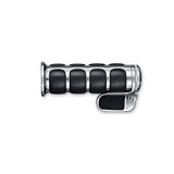 Puños Kuryakyn de goma cromada blanda ISO TBW con cabezal de acelerador contorneado para Harley Touring