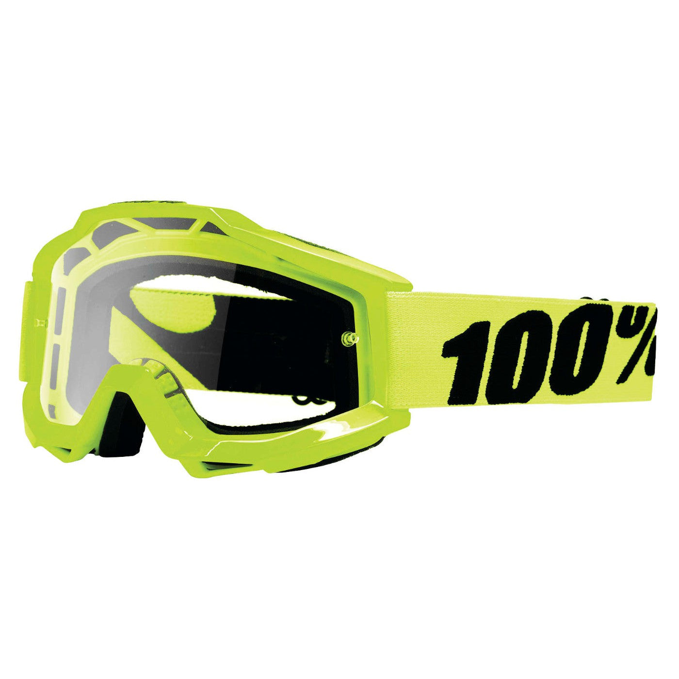 100% Gen1 Accuri Goggles Fluorescent Yellow with Clear Lens - 50200-004-02