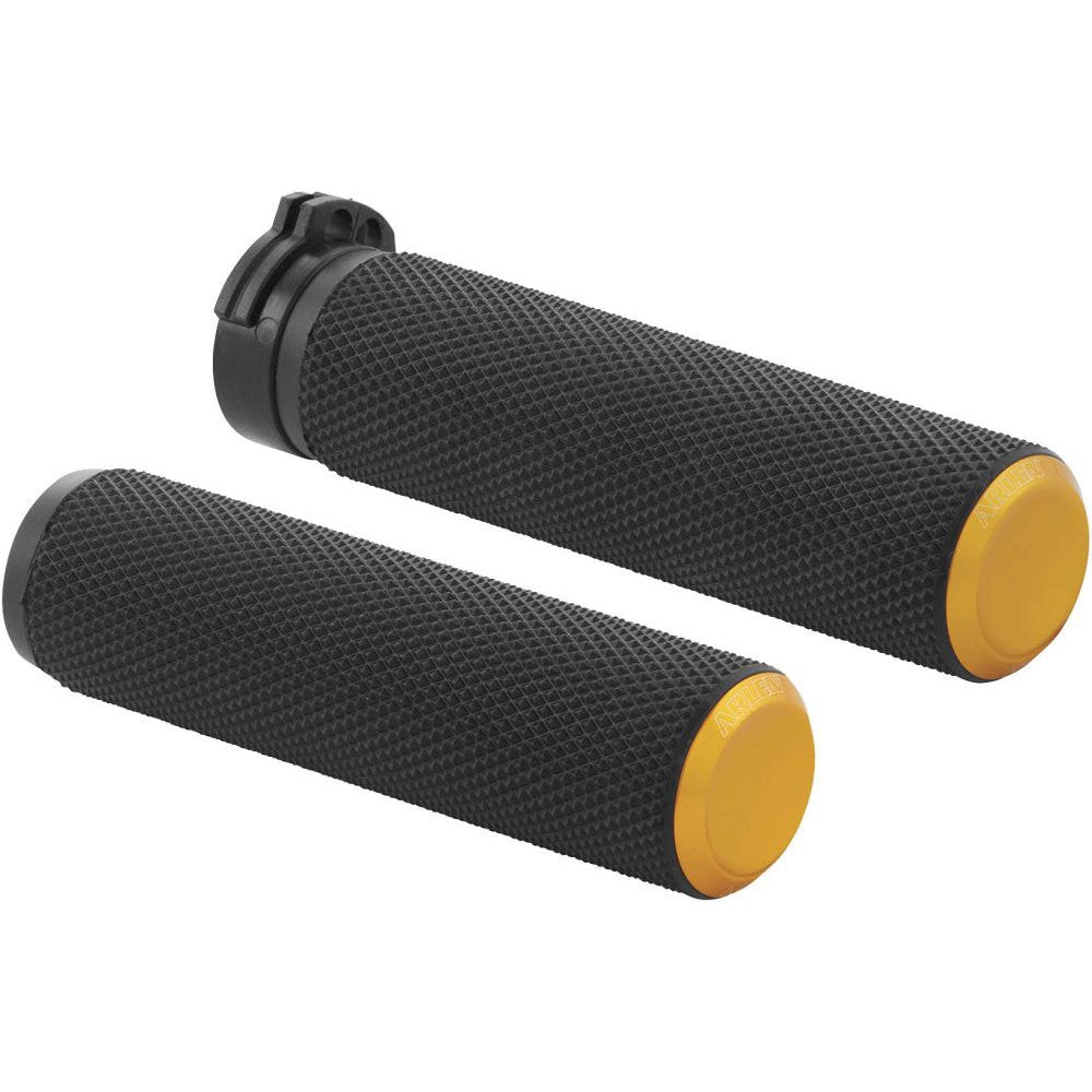 Arlen Ness Knurled Gold Cable Grips 07-337