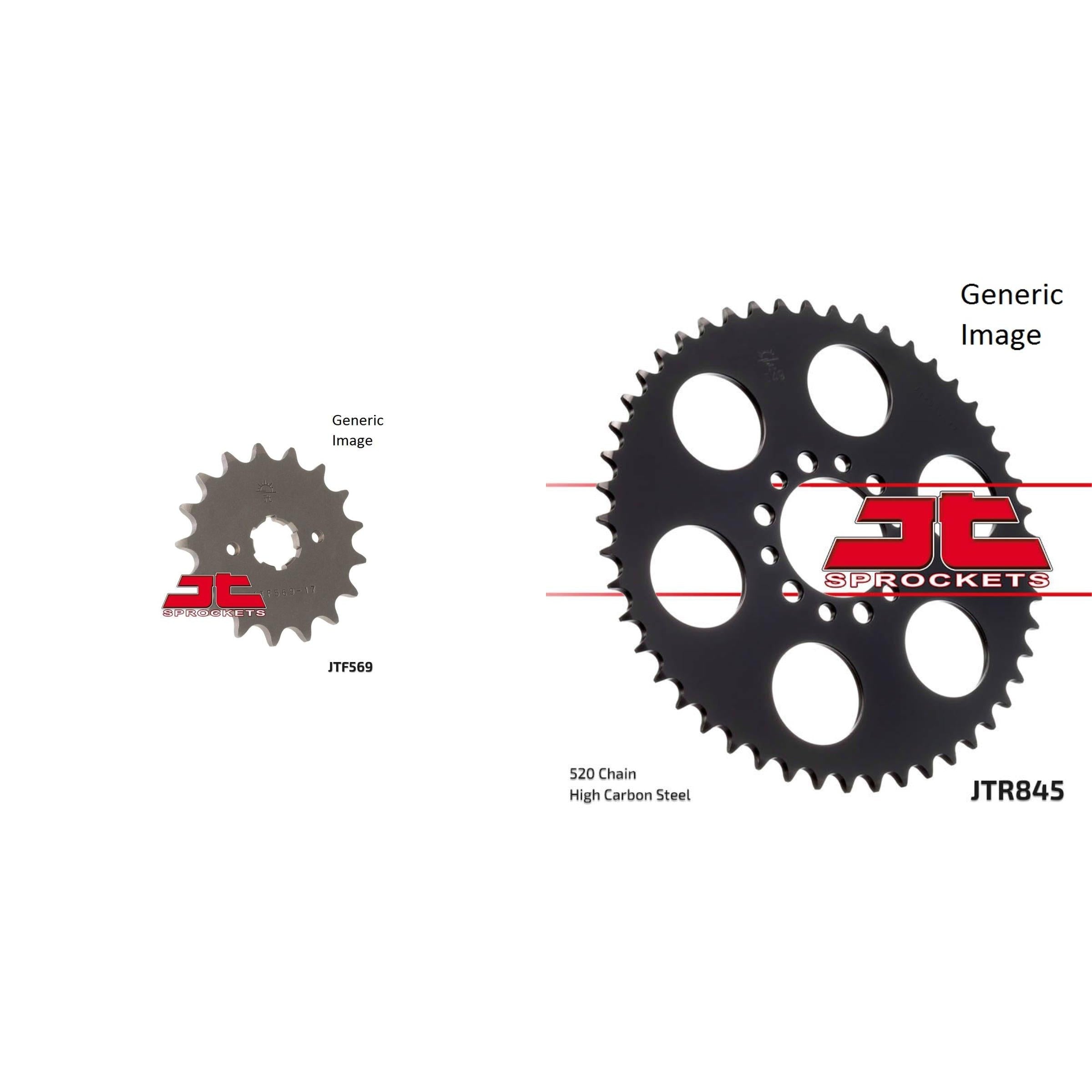 JT SPROCKETS Front and Rear Steel Sprocket Kit for OffRoad YAMAHA SR250T 1981