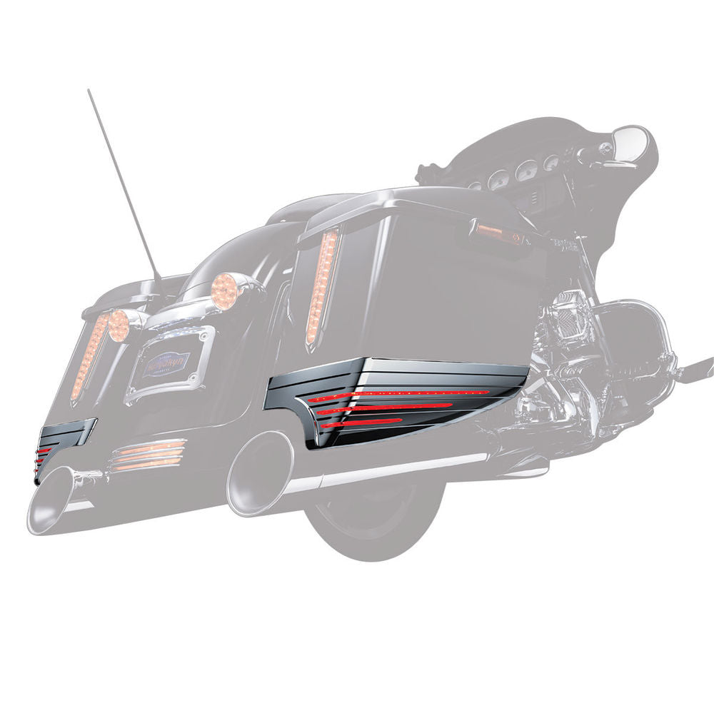 Kuryakyn Chrome Saddlebag Extensions Illuminated Harley Bagger Touring 2014-2017