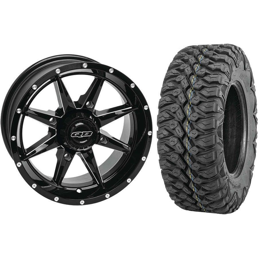 Set of 2 Mounted Wheel and Tire Kit Wheel: 14x7 5+2 4/137 Tire: 28x10-14 8 Ply
