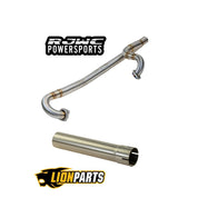 RJWC High Flow Stainless Header With Muffler Adapter For Can Am Outlander + Renegade G2