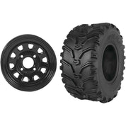 Set of 2 Mounted Wheel and Tire Kit Wheel: 12x7 5+2 4/137 12mm Tire 25x10-12 6 Ply