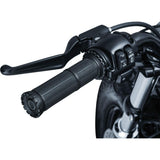 Puños Kuryakyn Riot para V-Twin de doble cable, color negro satinado
