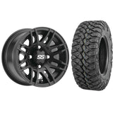 Set of 2 Mounted Wheel and Tire Kit Wheel: 14x7 5+2 4/110 Tire: 27x11-14 8 Ply