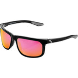 100% Hakan Sunglasses Polished Black with Purple Multilayer Mirror Lens - 61036-001-72