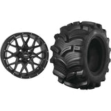 Set of 2 Mounted Wheel and Tire Kit Wheel: 14x7 4+3 4/156 Tire: 28x11-14 6 Ply
