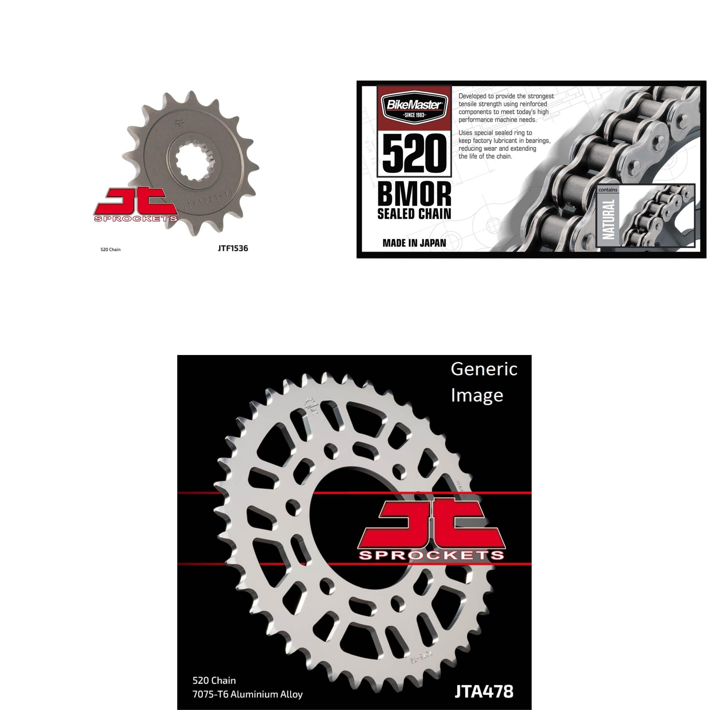 520 BMOR Chain Nat,Front & Rear Sprocket Kit KAW ZX600 Ninja ZX-6R 07-12