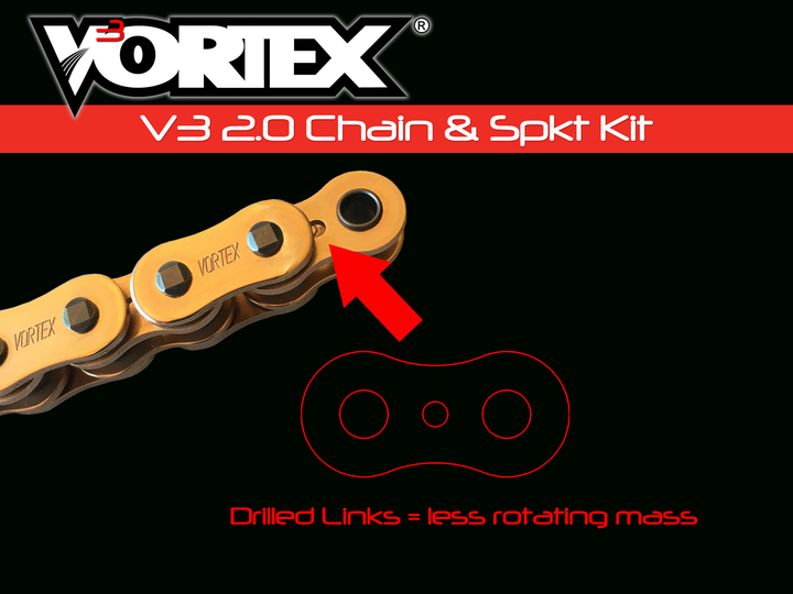 Vortex Gold WSS G525SX3-114 Chain and Sprocket Kit 15-45 Tooth - CKG6132