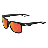 100% Centric Sunglasses Soft Tact Crystal Black w/Red Mirror HiPer Lens - 61027-019-43