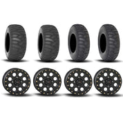 System 3 SB-7 Beadlock Matte Black 15" Wheels And SS360 Sand/Snow Tires [32x10-15] ,[32x12-15]