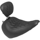 Asiento individual Mustang Wide Tripper con costura de diamante y respaldo negro 83025