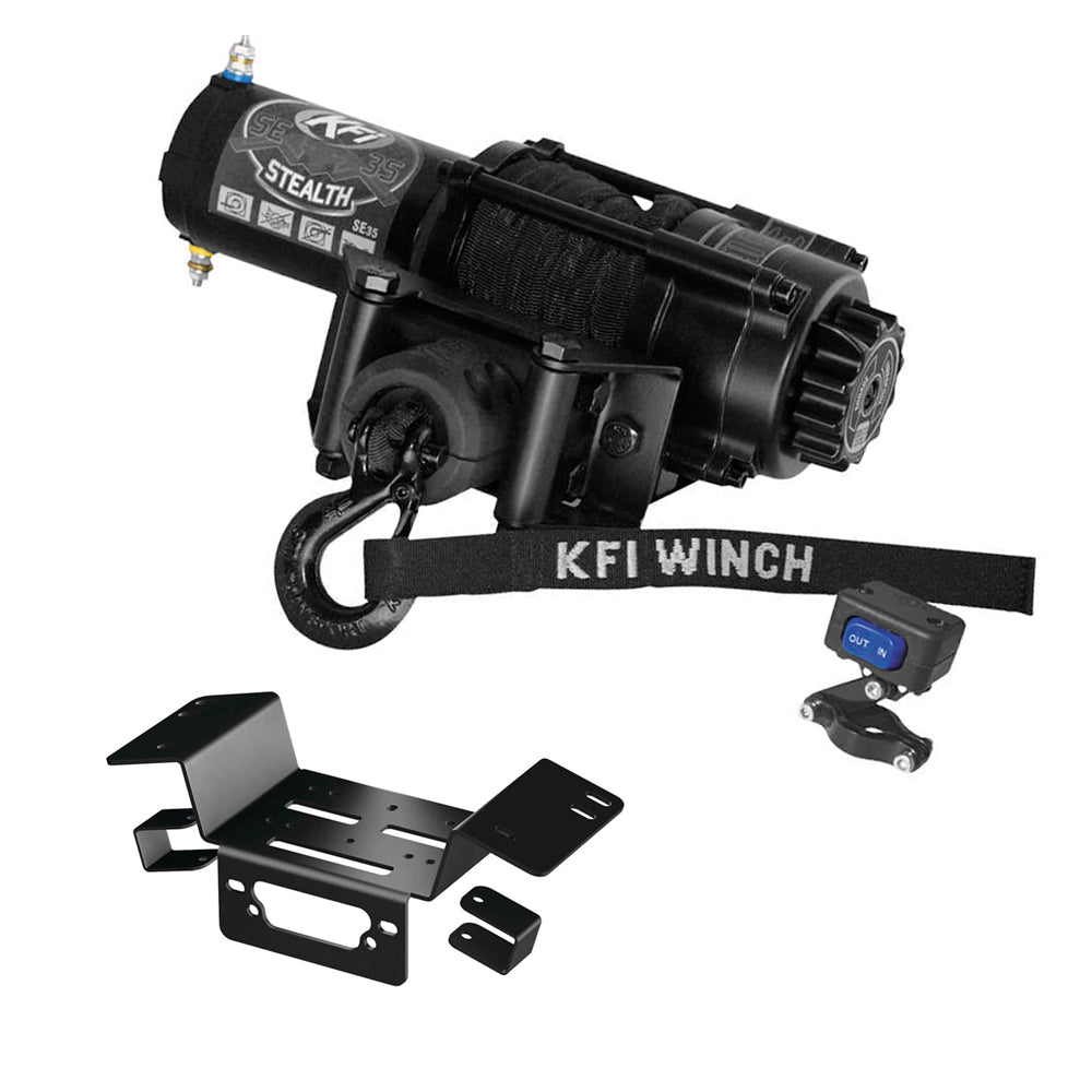 3500 lb KFI Assault Winch Combo Kit (M1) For 2014-19 Honda 700 and 700-4 Pioneer
