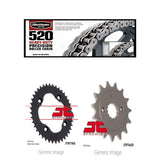 520H Heavy-Duty Chain,Front & Rear Sprocket Kit SUZ LT-Z400 QuadSport 2009-2012