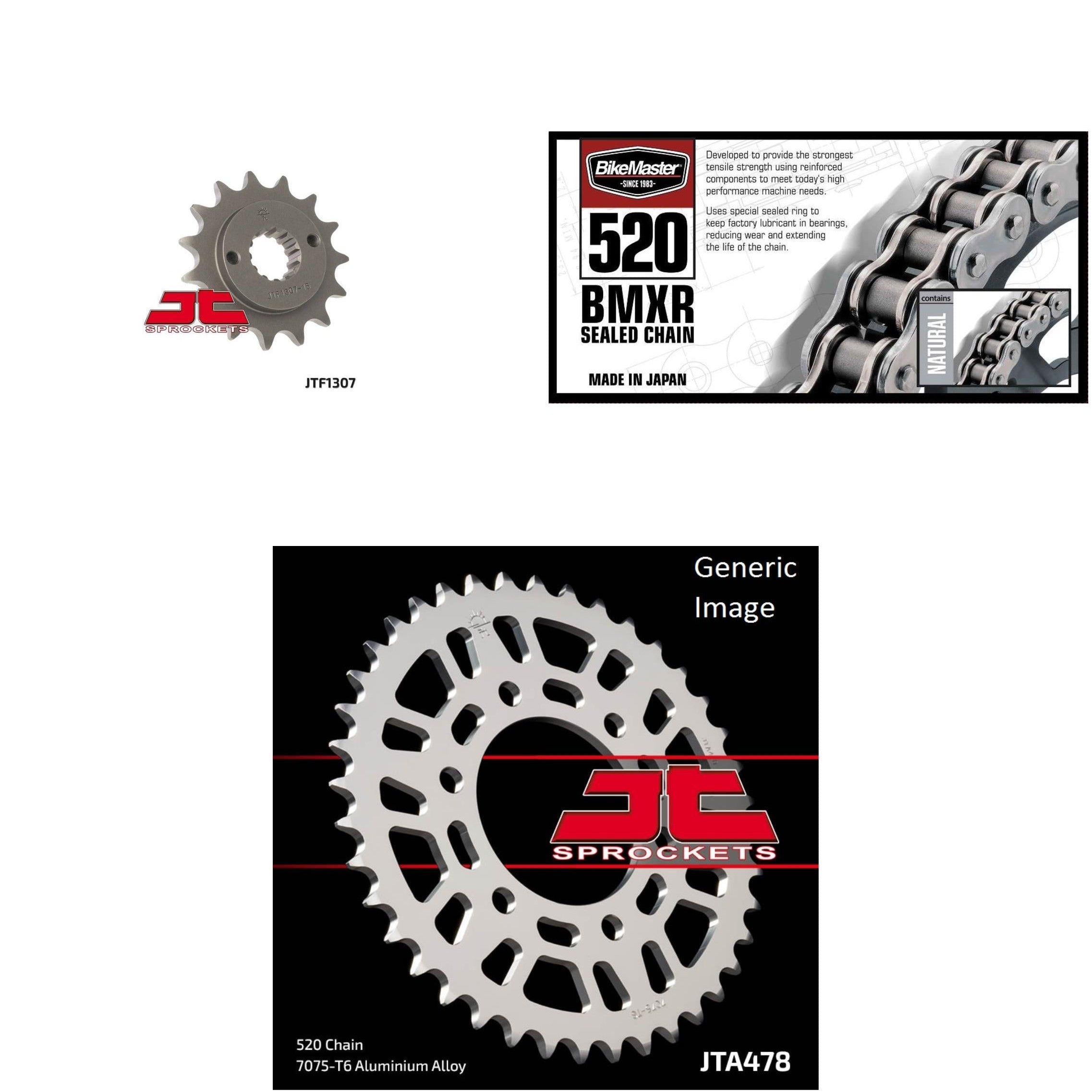 520 BMXR Chain Nat,Front & Rear Sprocket Kit KAW ZX600 Ninja ZX-6RR 2003-2004