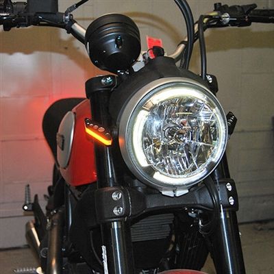 New Rage Cycles LED Replacement Turn Signals Front Clear - SCRAMBLER-FB