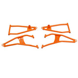 Brazos de control delanteros superiores e inferiores de elevación alta, color naranja, con rótulas para modelos Polaris HDFFA-RNG1-O-BJI