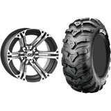 Set of 2 Mounted Wheel and Tire Kit Wheel: 12x7 4+3 4/156 Tire: 25x11-12 4 Ply