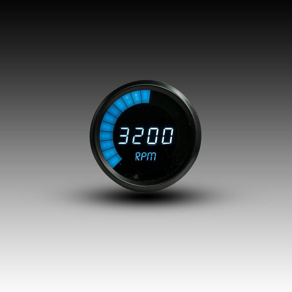 Intellitronix LED Digital Bargraph Memory Tachometer - Black Bezel - Blue