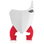 Acerbis White/Red Raptor Front Number Plate for Honda - 2630771030